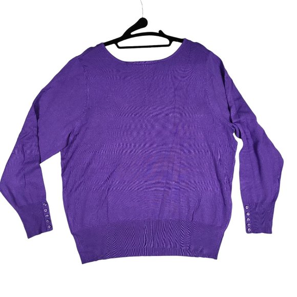 Lane Bryant Purple V Neck Pullover Women's 18/20 - Picture 3 of 10